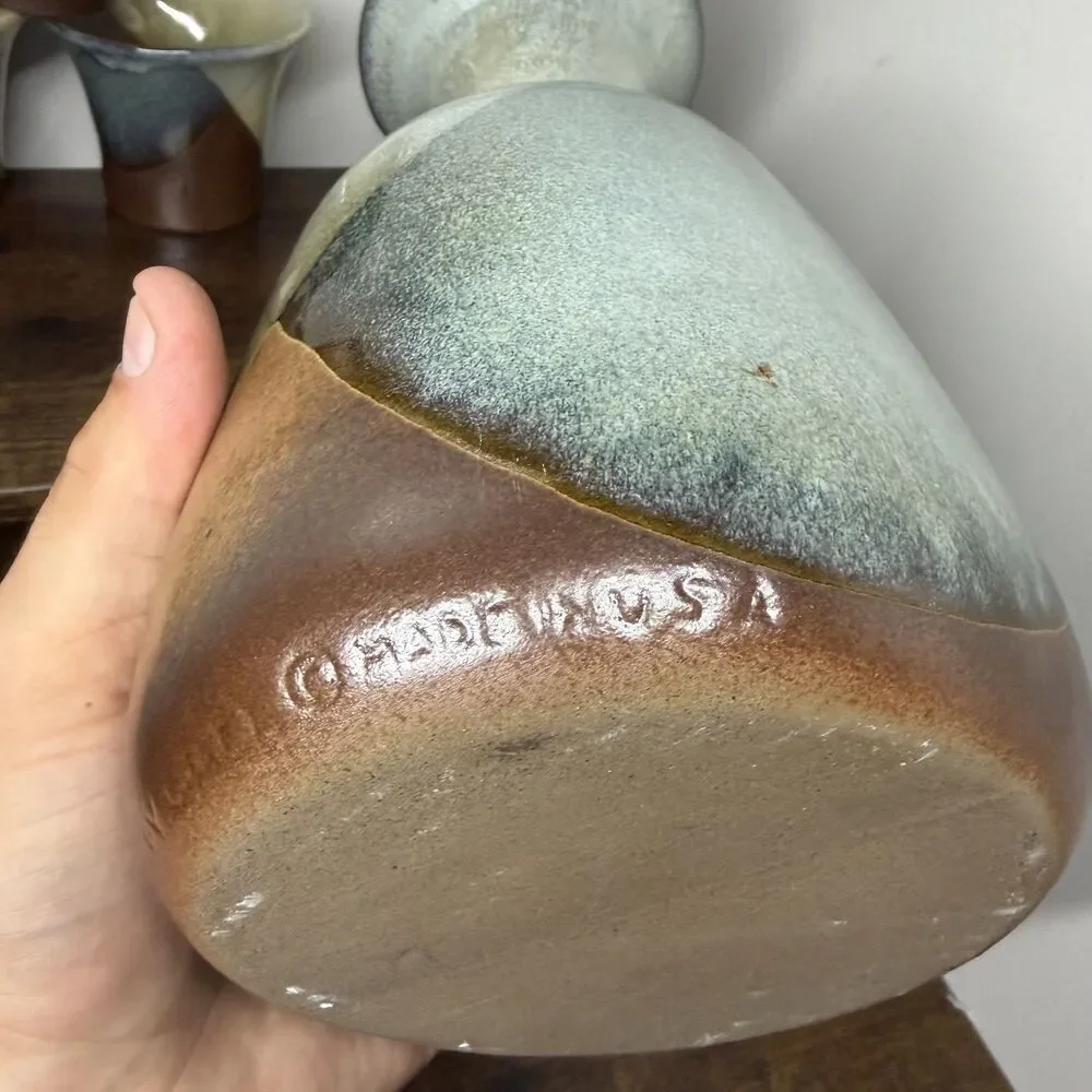 Vintage Pottery Craft USA Stoneware Wine Decanter Carafe 3 Cups MCM 1970s